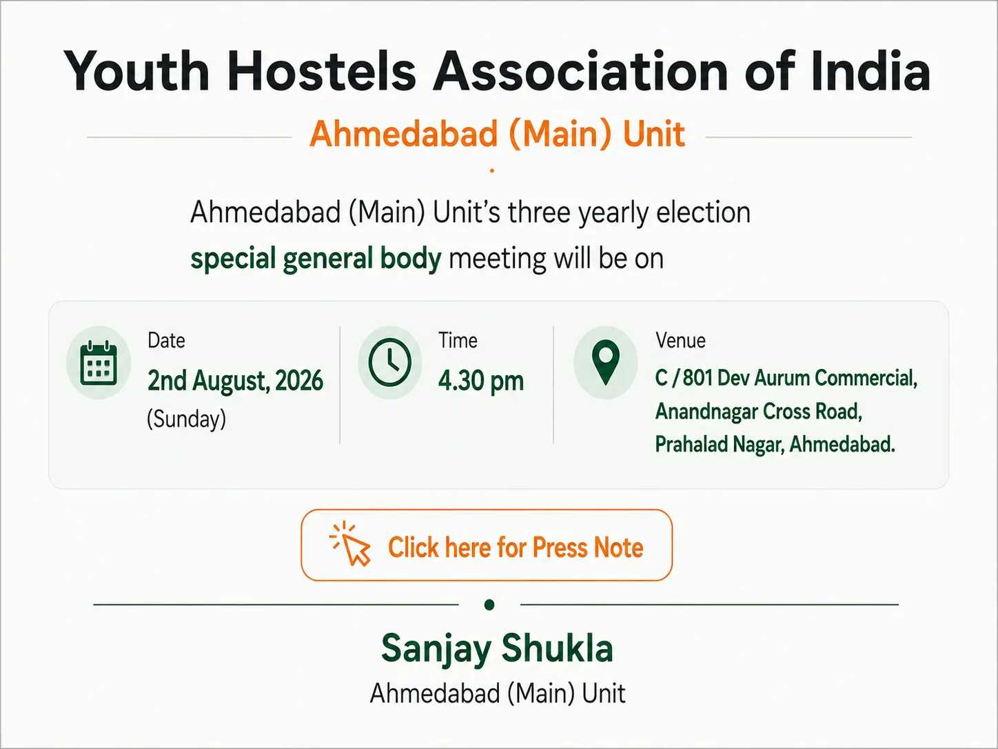 Election notice banner